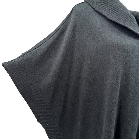 Banana Republic M/L Black Soft Knit Cowl Neck Oversized Relaxed Poncho Sweater - Picture 5 of 9